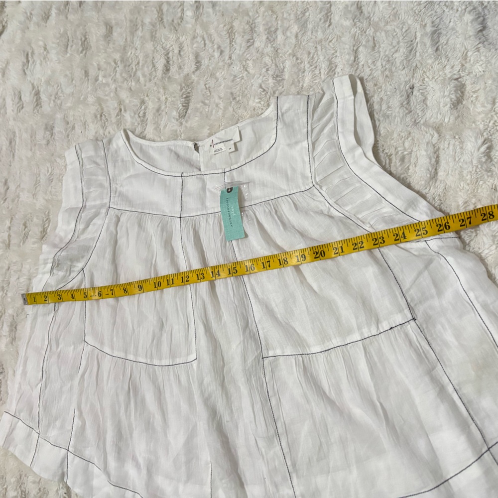 NWT ANTHROPOLOGIE Women’s Cap-Sleeve Babydoll Blouse - Picture 16 of 16